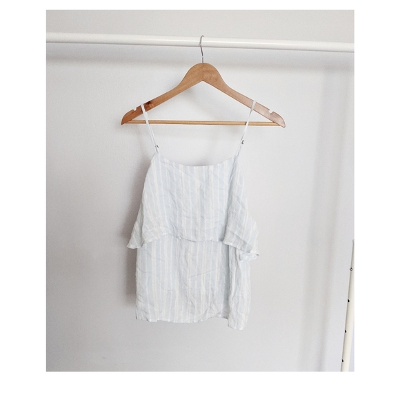 Abound Tops - Abound Striped Ruffle Tank Top Blouse